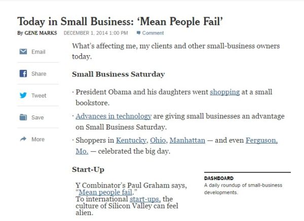 Today in Small Business Mean People Fail The New York Times
