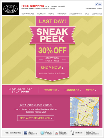ecommerce store location offer