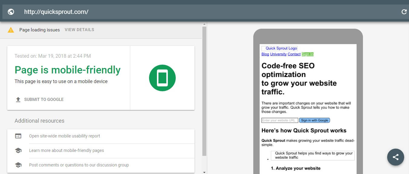 Google Mobile-Friendly Test