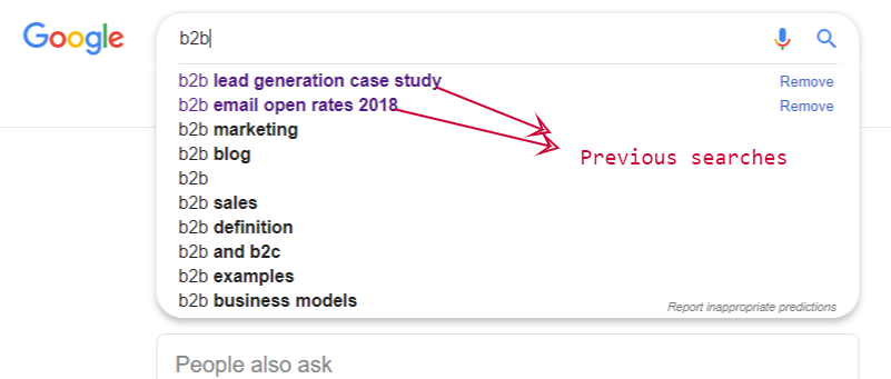 autosuggest for personalized results