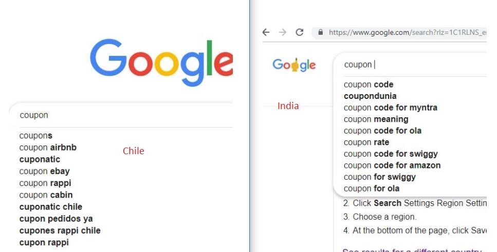 predictive search for localized suggestions