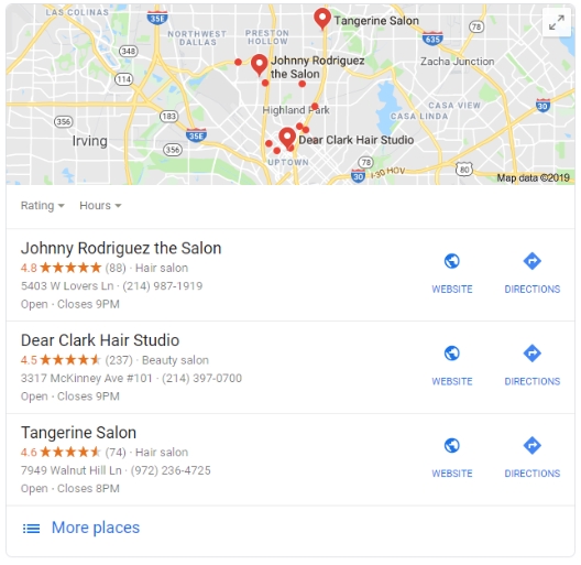 google map pack examples